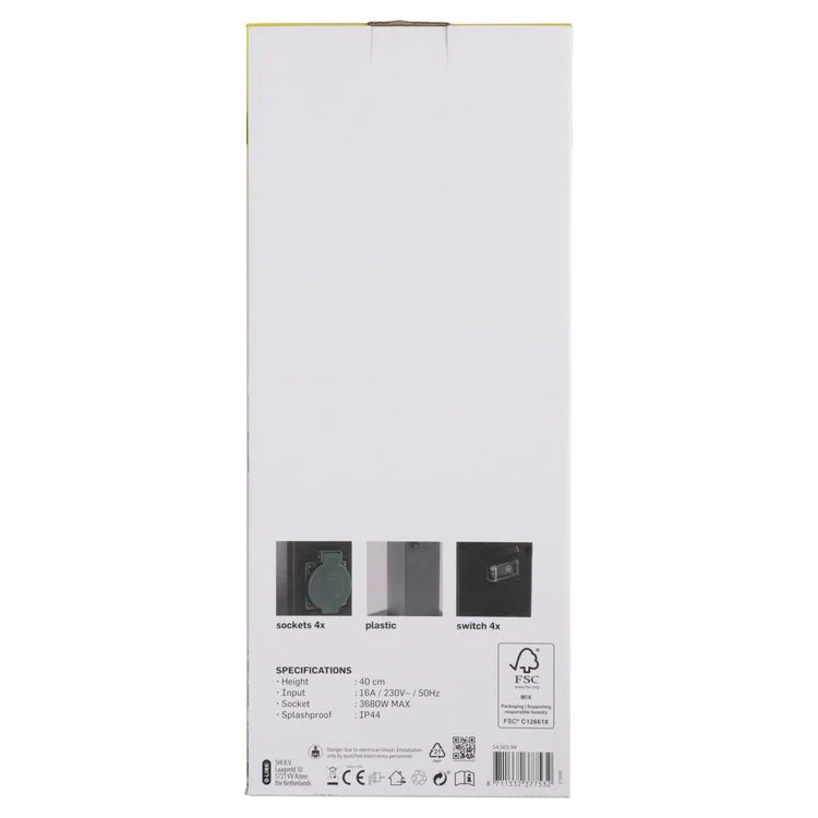 Q-Link tuinpaal 4-voudig 4x geaard zwart - Image 3