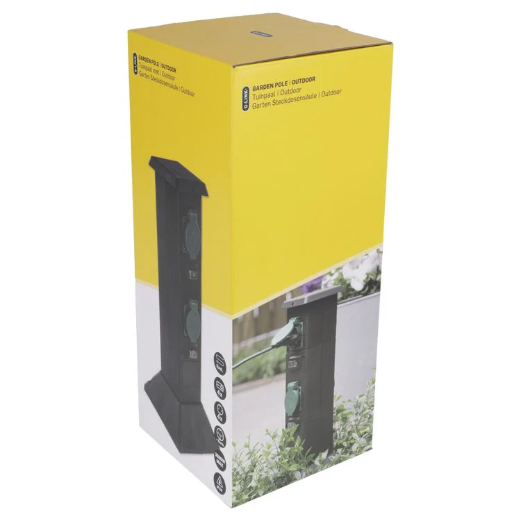 Q-Link tuinpaal 4-voudig 4x geaard zwart - Image 7