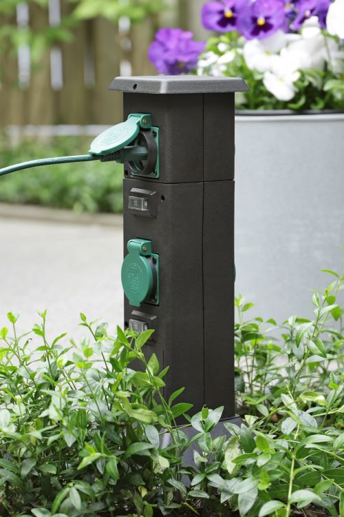 Q-Link tuinpaal 4-voudig 4x geaard zwart - Image 8