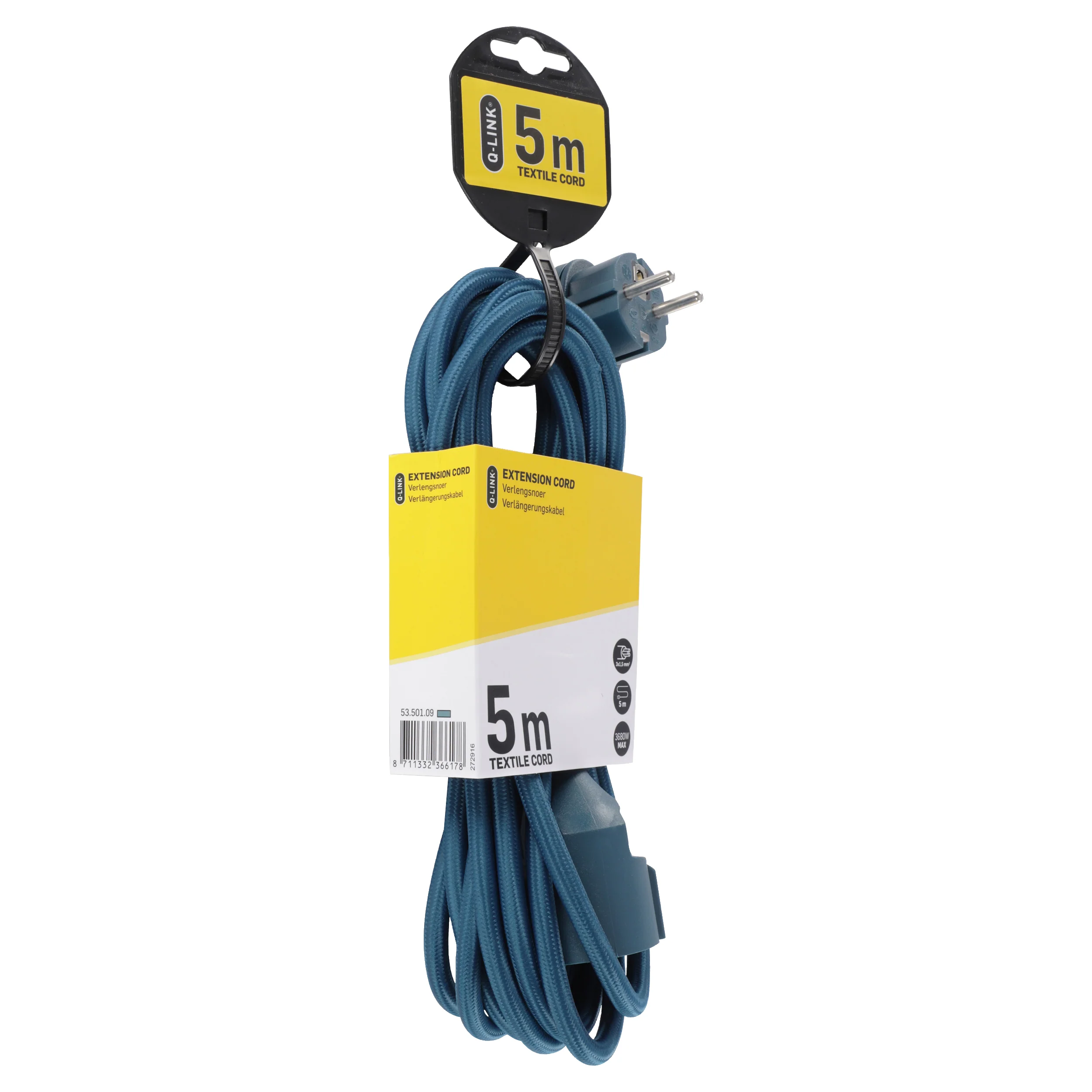 Q-Link verlengsnoer 3x1,5mm randaarde blauw 5m - Image 3