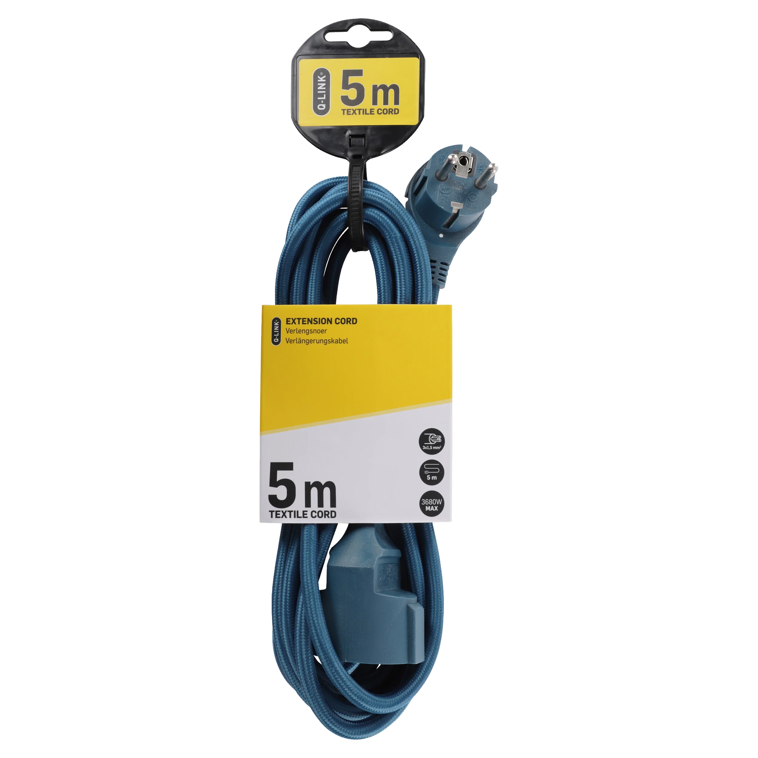 Q-Link verlengsnoer 3x1,5mm randaarde blauw 5m - Image 4