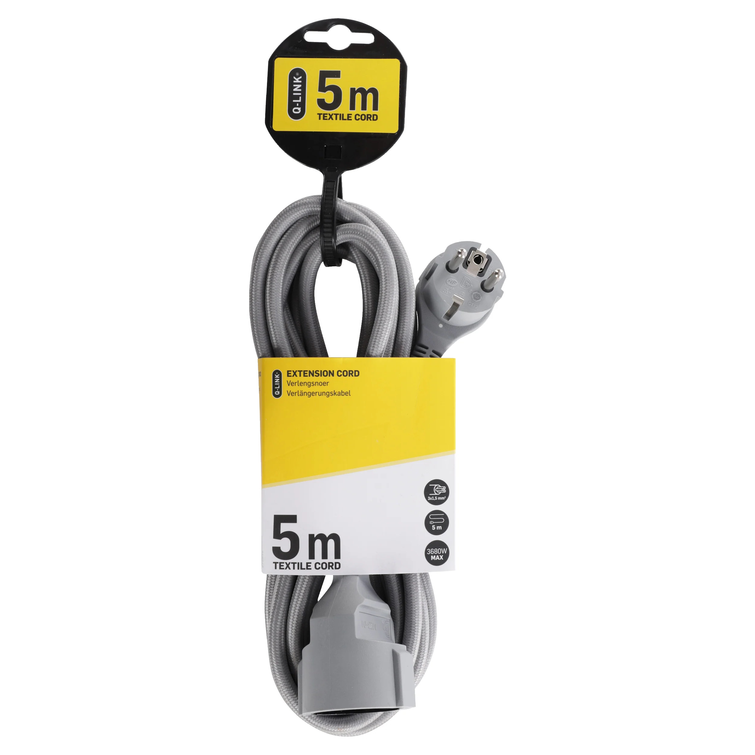 Q-Link verlengsnoer 3x1,5mm randaarde zilver 5m - Image 5