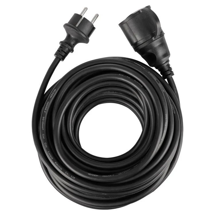 Q-Link verlengsnoer 3x1,5mm randaarde zwart 12m - Image 2