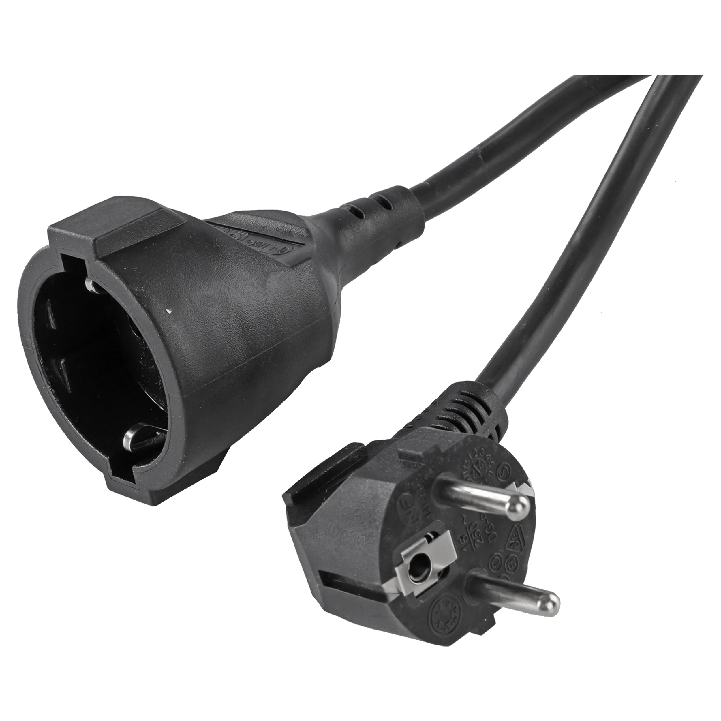 Q-Link verlengsnoer 3x1,5mm randaarde zwart 3m