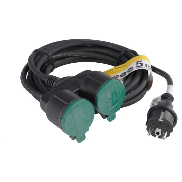 Q-Link verlengsnoer 3x1,5mm randaarde zwart 5m - Image 2