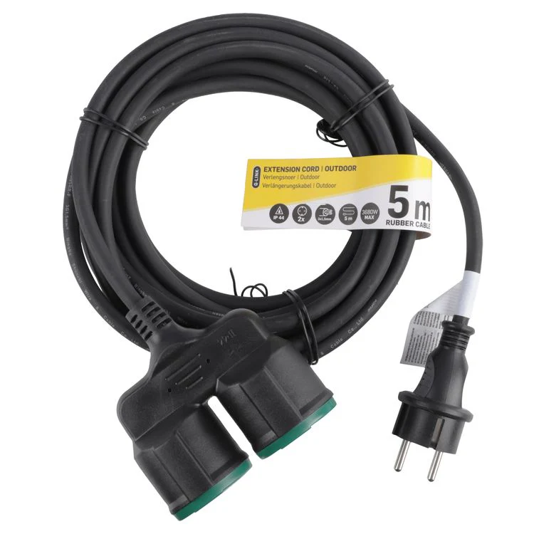 Q-Link verlengsnoer 3x1,5mm randaarde zwart 5m - Image 3