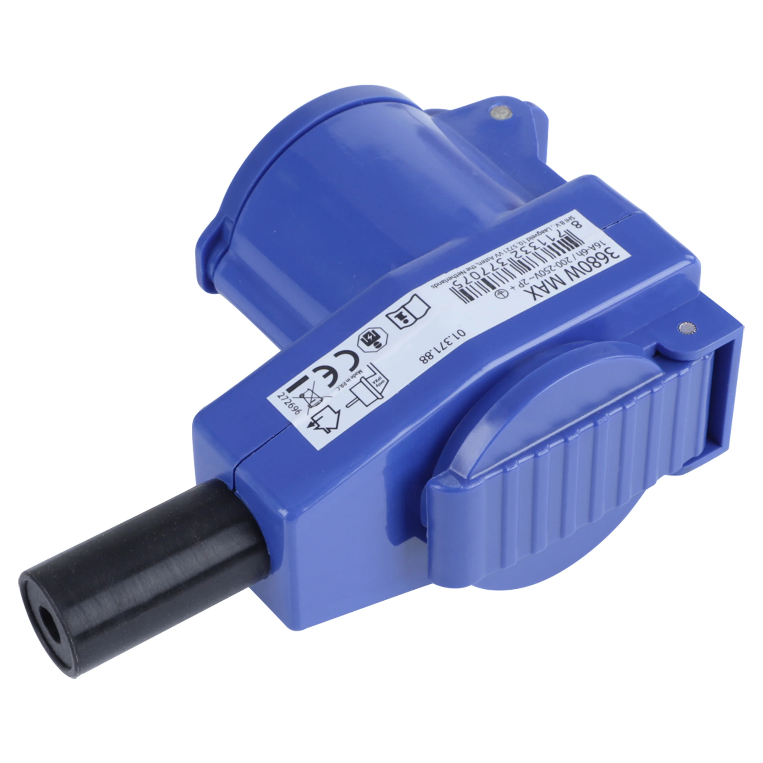Q-Link verloopstekker 2-voudig haaks blauw, grijs - Image 3