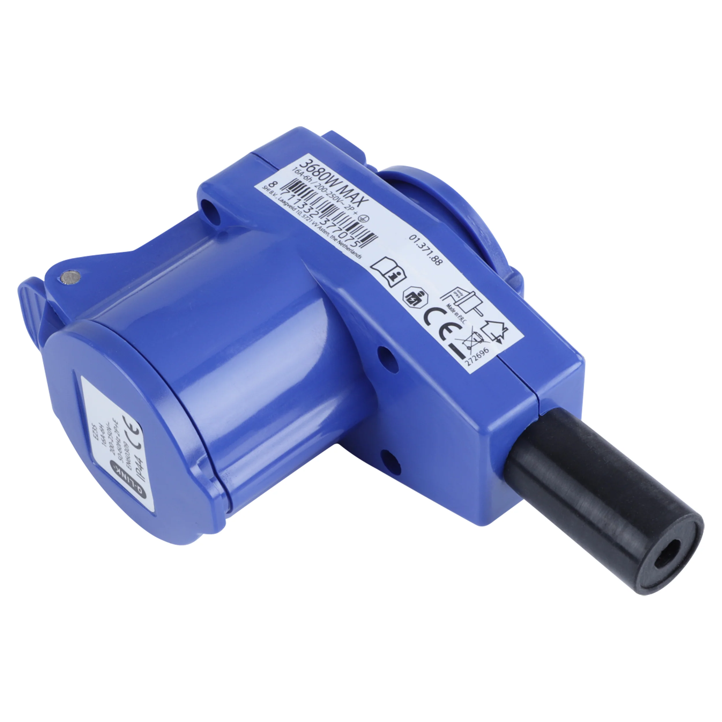 Q-Link verloopstekker 2-voudig haaks blauw, grijs - Image 5