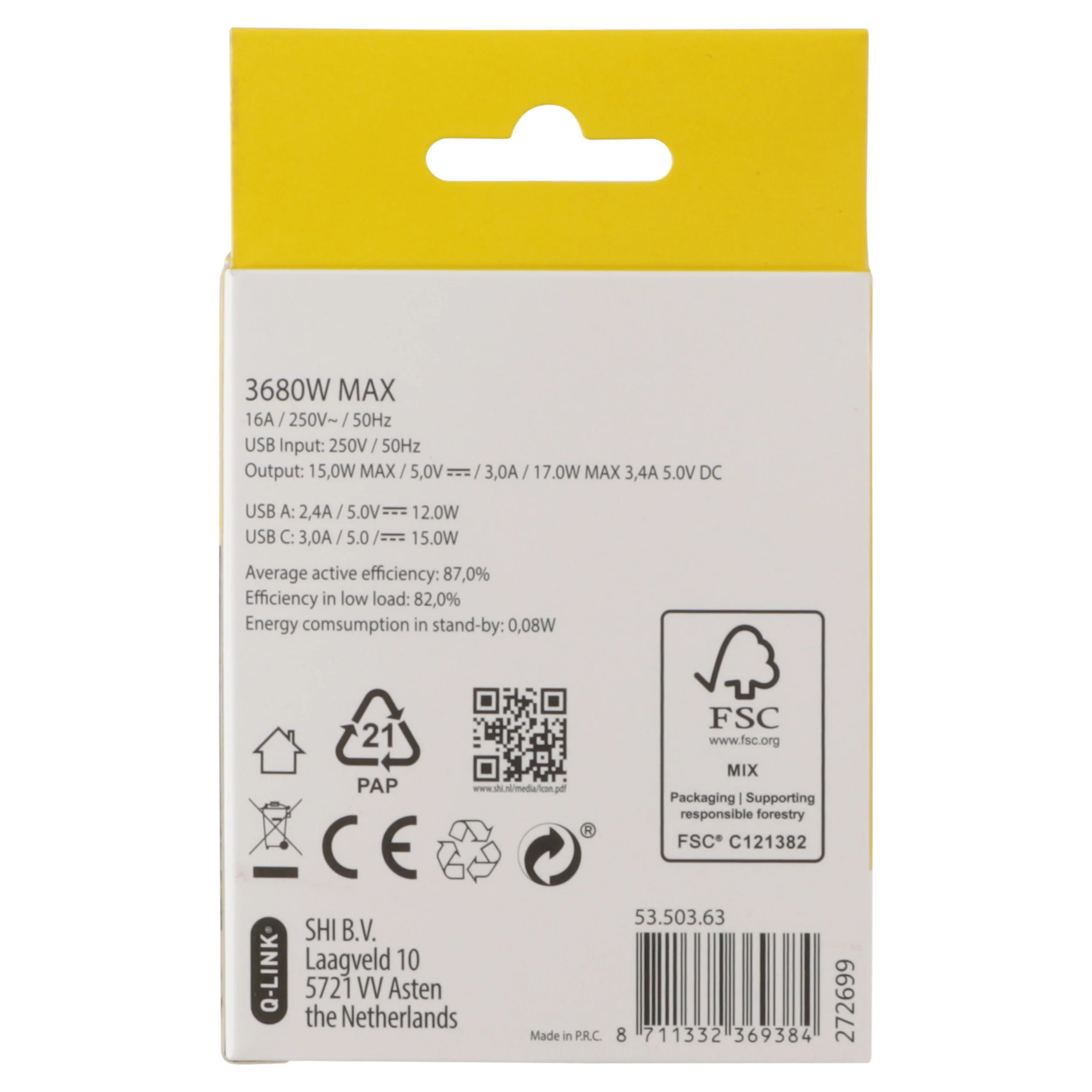 Q-Link verloopstekker 3-voudig 2xA/1xC wit - Image 3