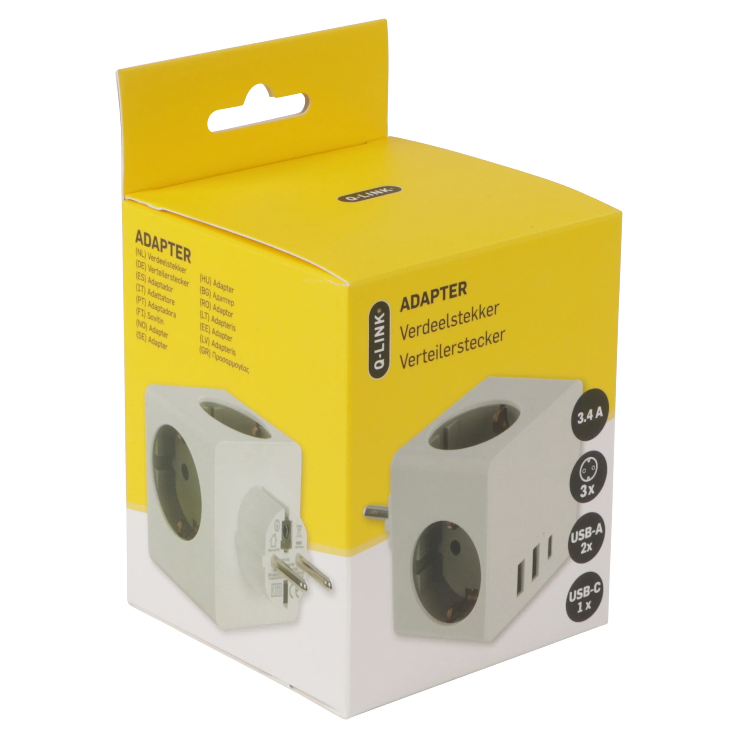Q-Link verloopstekker 3-voudig 2xA/1xC wit - Image 5