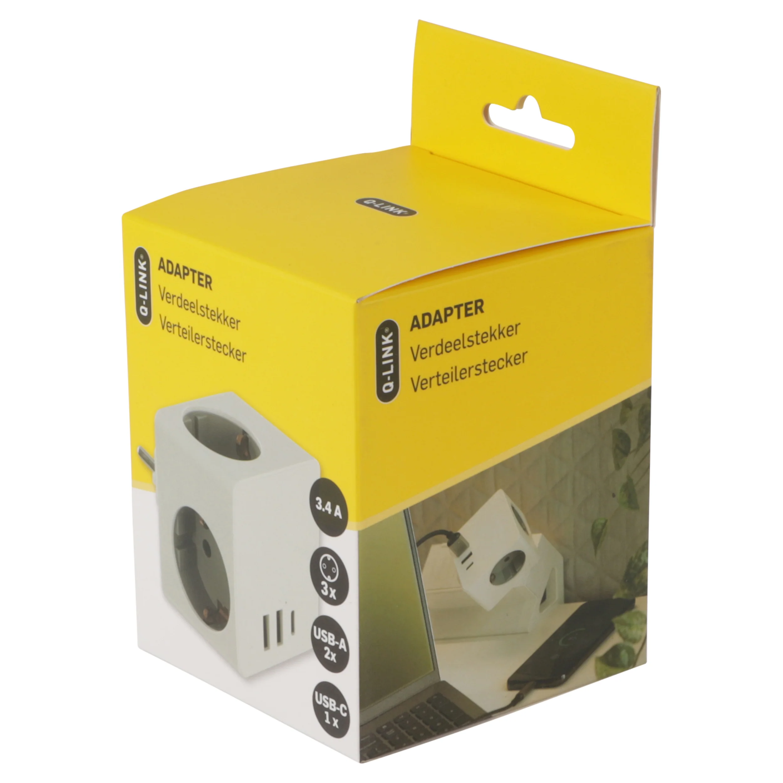 Q-Link verloopstekker 3-voudig 2xA/1xC wit - Image 7