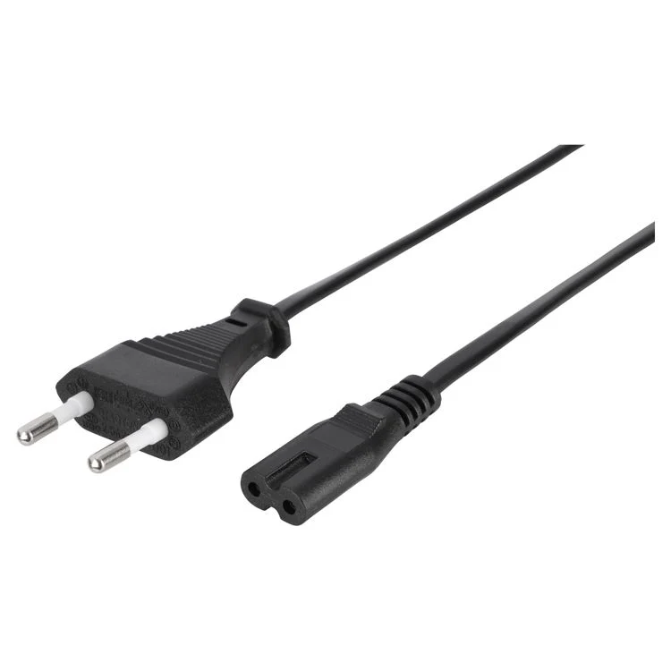 Q-Link voedingskabel plat Euro C7 zwart