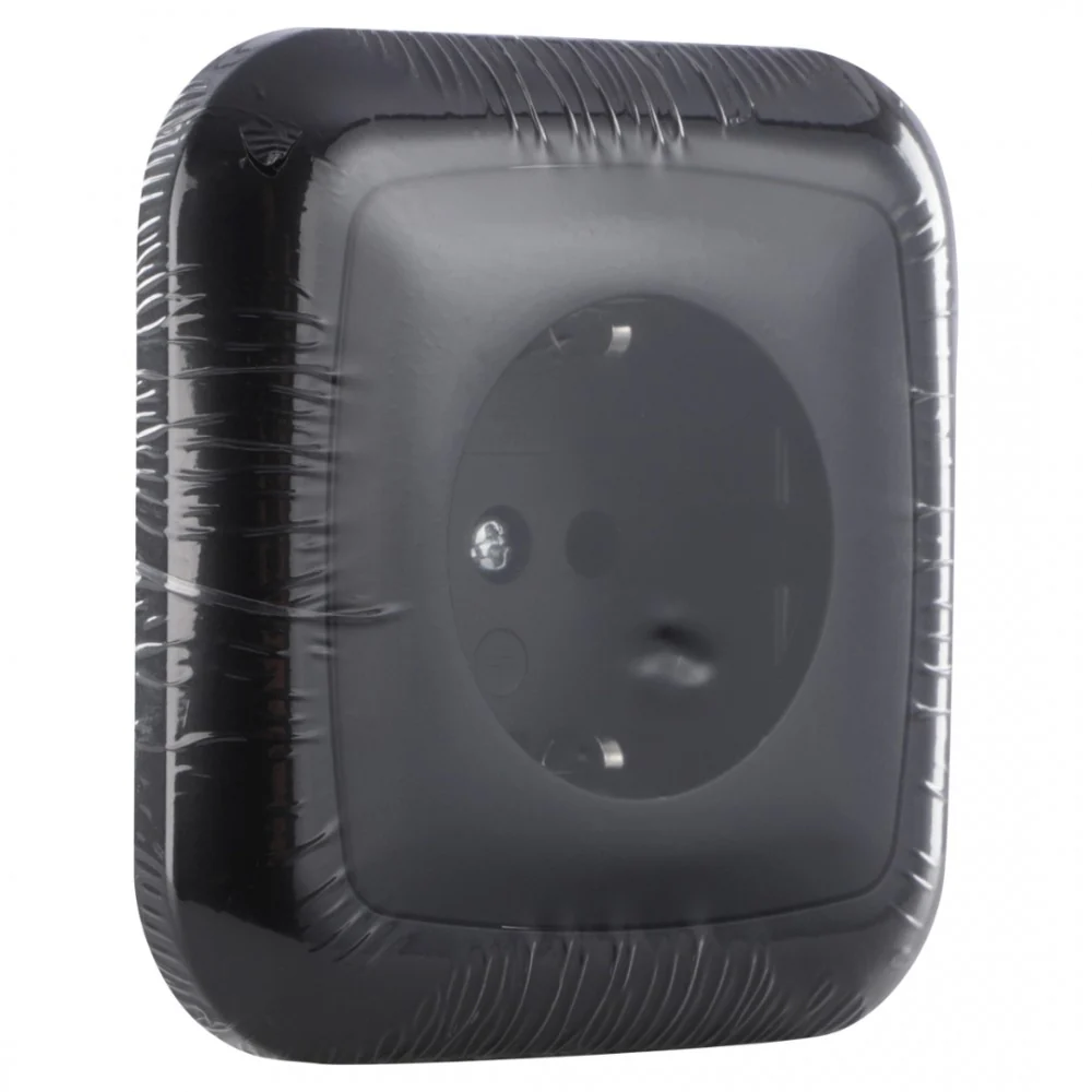 Q-Link inbouw stopcontactdoos met afdekraam 1-voudig randaarde zwart - Image 4