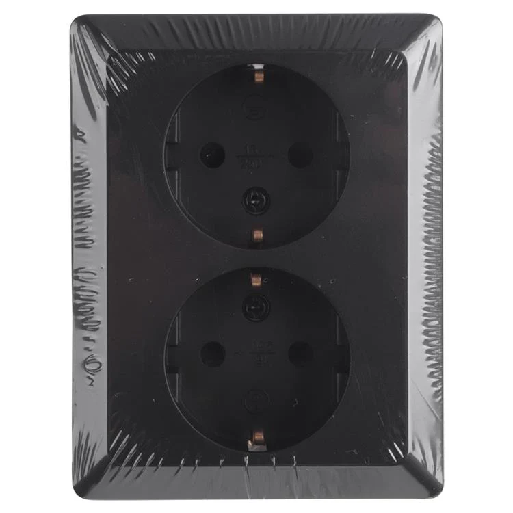 Q-Link inbouw stopcontactdoos 2-voudig randaarde zwart - Image 3