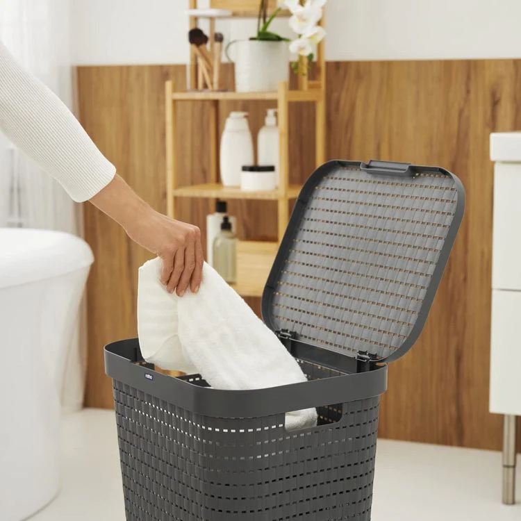 Rotho Country wasmand kunststof antraciet 55L - Image 2