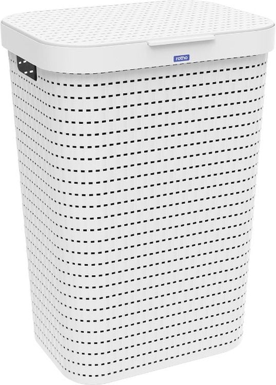 Rotho Country wasmand kunststof wit 55L