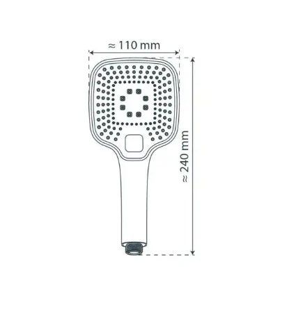 Schutte Ravenna handdouche 3 standen mat zwart ⌀11cm - Image 4