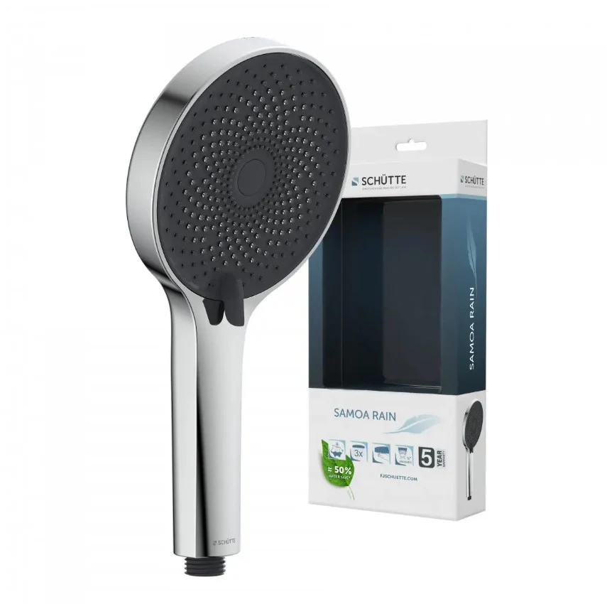 Schutte Samoa Rain handdouche 3 standen chroom antraciet ⌀13cm - Image 3