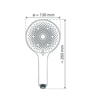 Schutte Samoa Rain handdouche 3 standen chroom wit ⌀13cm - Image 4