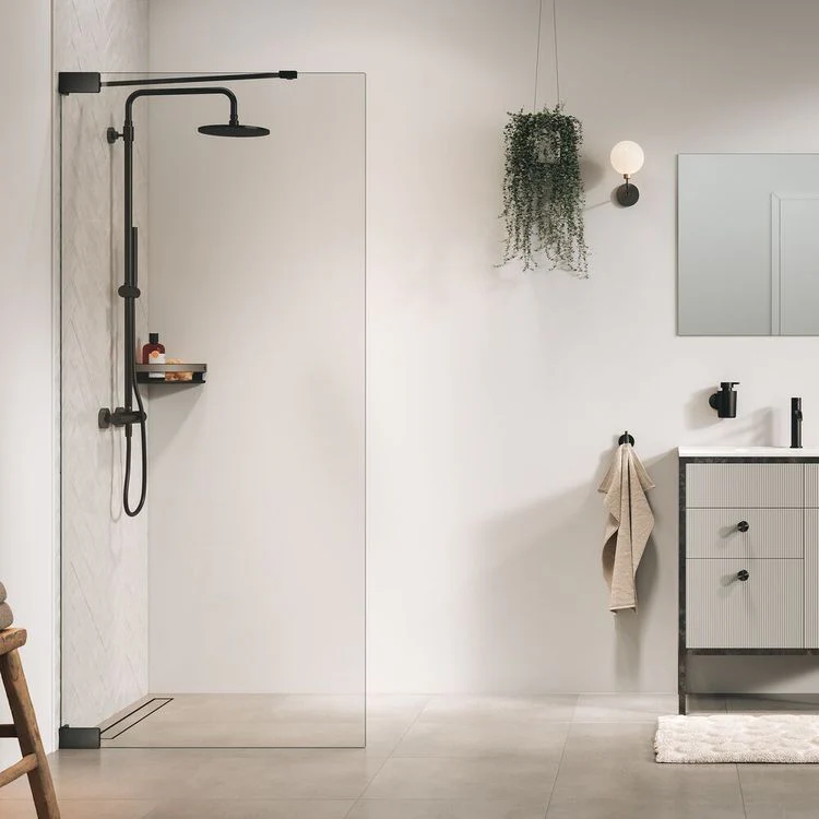 Sealskin Pure inloopdouche anti-kalk gunmetal grijs 7,2x88x200cm - Image 4