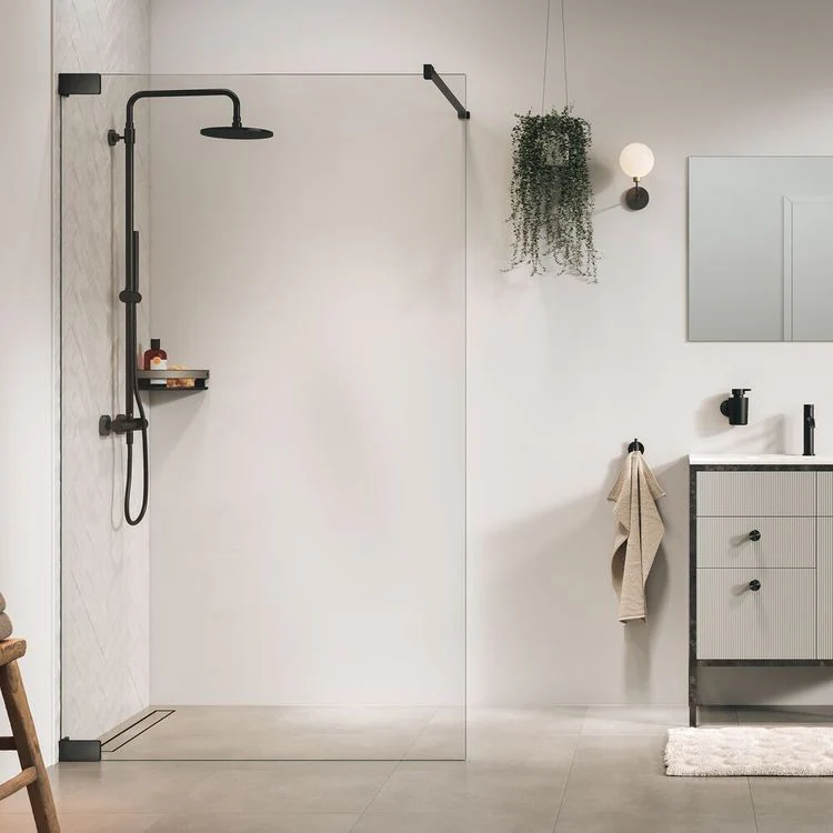 Sealskin Pure inloopdouche anti-kalk gunmetal grijs 7,2x98x200cm - Image 4