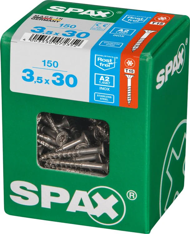 Spax A2 schroef T-star plus verzonken kop 3,5x30mm 150st - Image 2