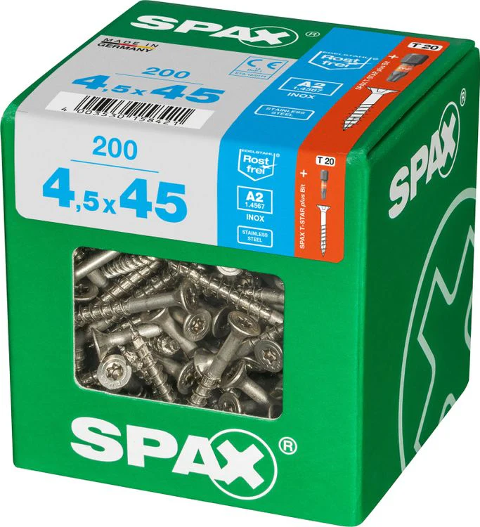 Spax A2 schroef T-star plus verzonken kop 4,5x45mm 200st - Image 2