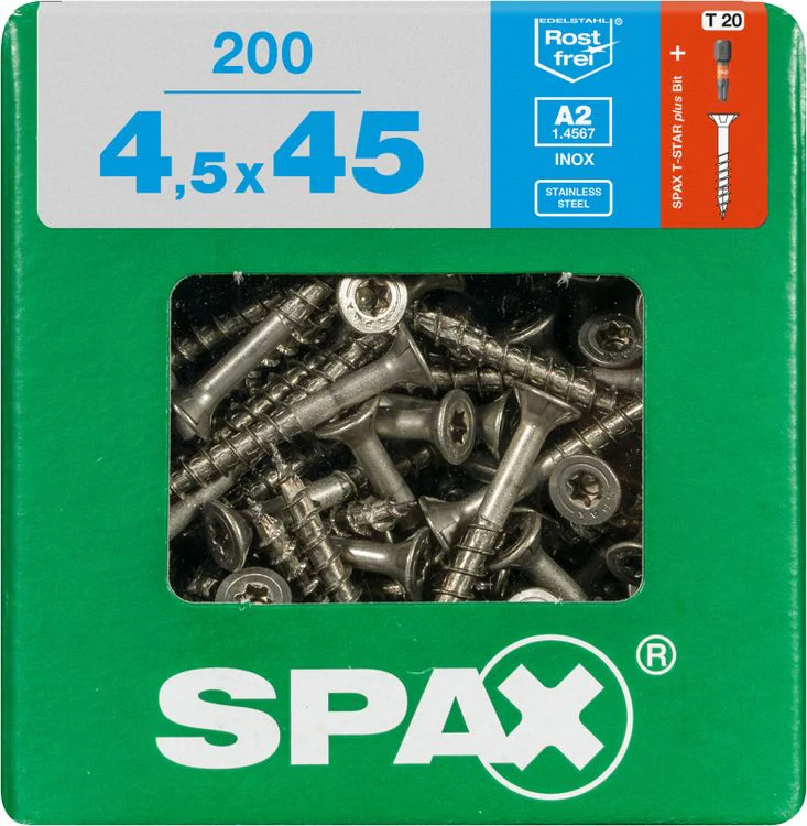 Spax A2 schroef T-star plus verzonken kop 4,5x45mm 200st - Image 3
