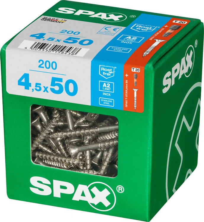 Spax A2 schroef T-star plus verzonken kop 4,5x50mm 200st - Image 2