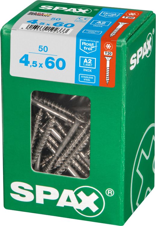 Spax A2 schroef T-star plus verzonken kop 4,5x60mm 50st - Image 2