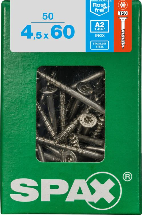Spax A2 schroef T-star plus verzonken kop 4,5x60mm 50st - Image 3