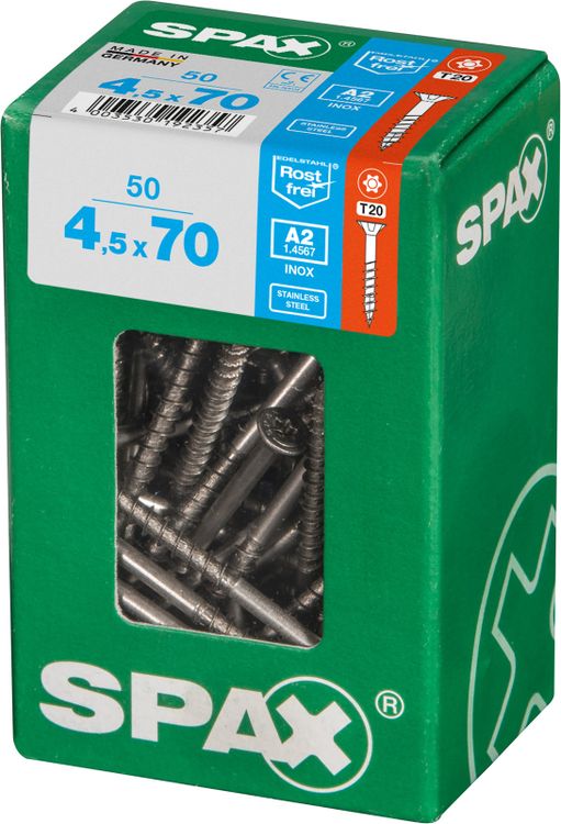 Spax A2 schroef T-star plus verzonken kop 4,5x70mm 50st - Image 2