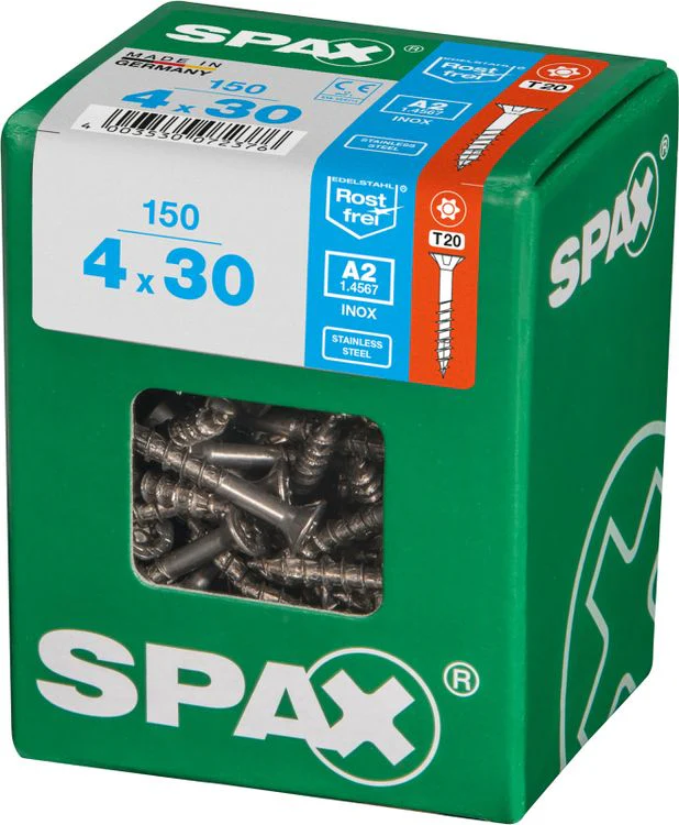 Spax A2 schroef T-star plus verzonken kop 4x30mm 150st - Image 2