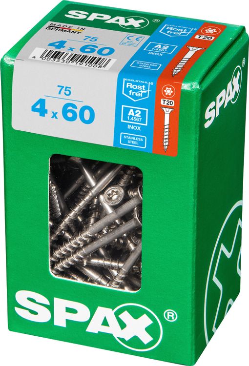 Spax A2 schroef T-star plus verzonken kop 4x60mm 75st - Image 3