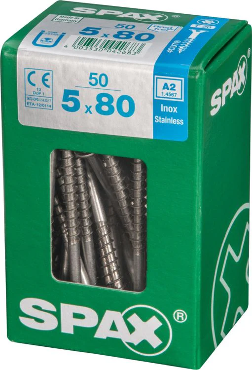 Spax A2 schroef T-star plus verzonken kop 5x80mm 50st - Image 2
