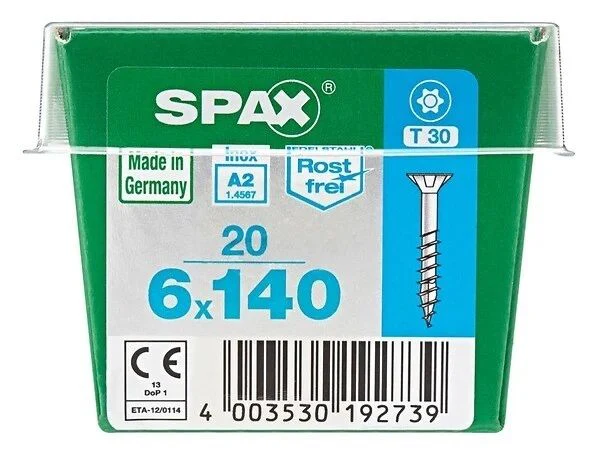 Spax A2 schroef T-star plus verzonken kop 6x140mm 20st - Image 4