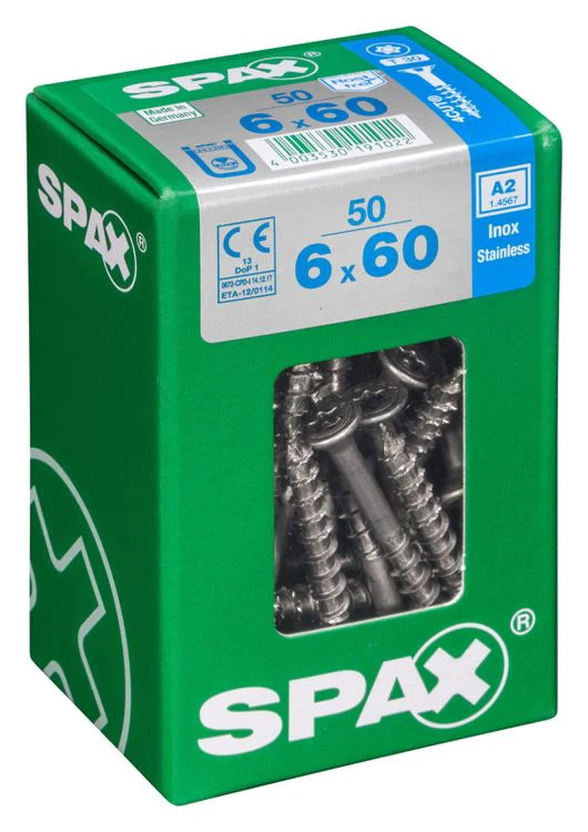 Spax A2 schroef T-star plus verzonken kop 6x60mm 50st