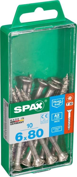 Spax A2 schroef T-star plus verzonken kop 6x80mm 10st