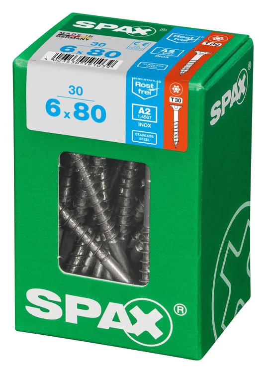 Spax A2 schroef T-star plus verzonken kop 6x80mm 30st - Image 2