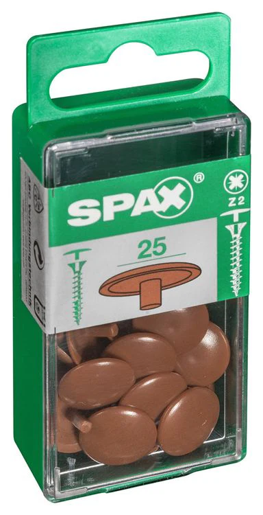 Spax afdekdop gepunt PZ bruin ⌀1,7cm 25st