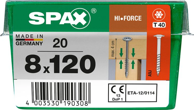 Spax HI.Force schroef T-star plus discuskop 8x120mm 20st - Image 3