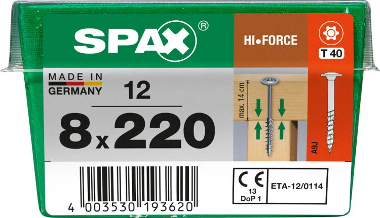 Spax HI.Force schroef T-star plus discuskop 8x220mm 12st - Image 3