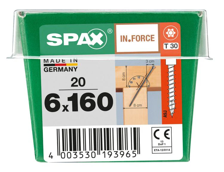 Spax IN.Force schroef T-star plus cilinderkop 6x160mm 20st - Image 3