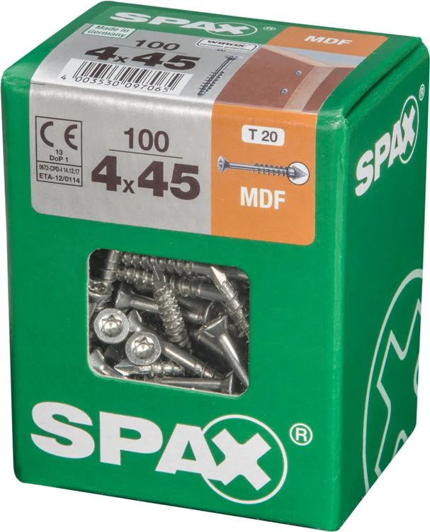 Spax mdf-schroef T-star plus platkop 4x45mm 100st - Image 2