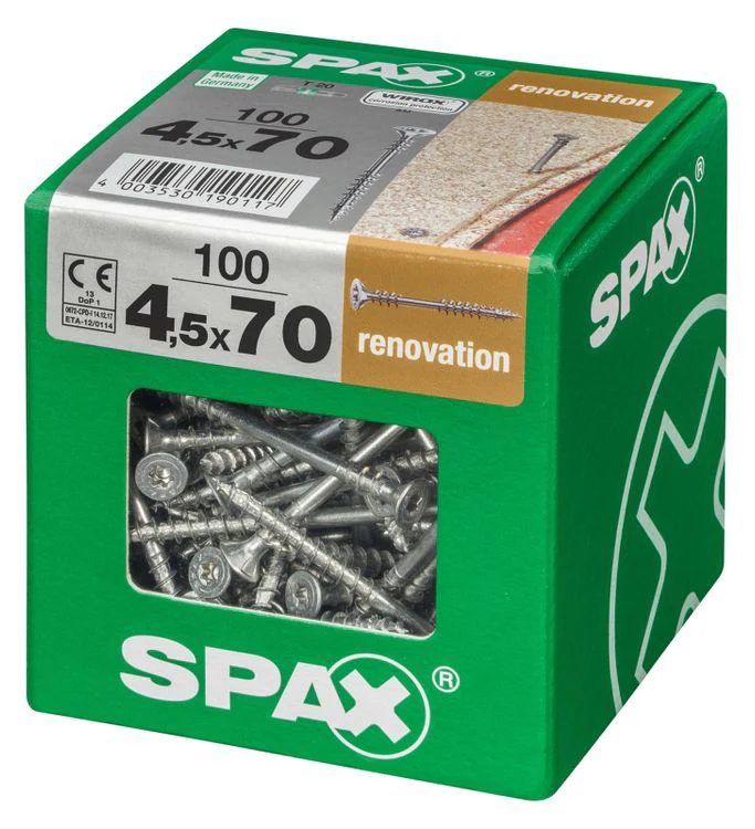 Spax renovatieschroef T-star plus platkop 4,5x70mm 100st - Image 2