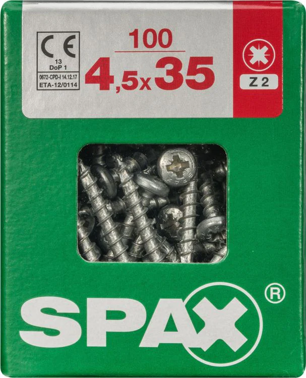 Spax schroef pozidrive bolkop 4,5x35mm 100st - Image 3
