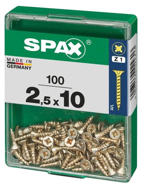 Spax schroef pozidrive verzinkt 2,5x10mm 100st - Image 2