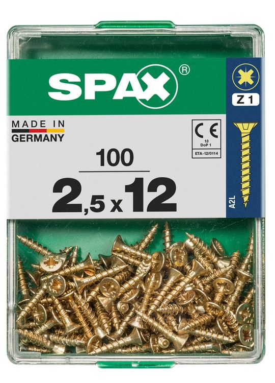 Spax schroef pozidrive verzinkt 2,5x12mm 100st - Image 2