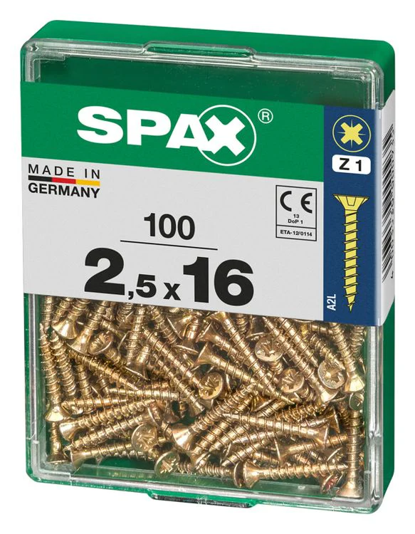 Spax schroef pozidrive verzinkt 2,5x16mm 100st - Image 2