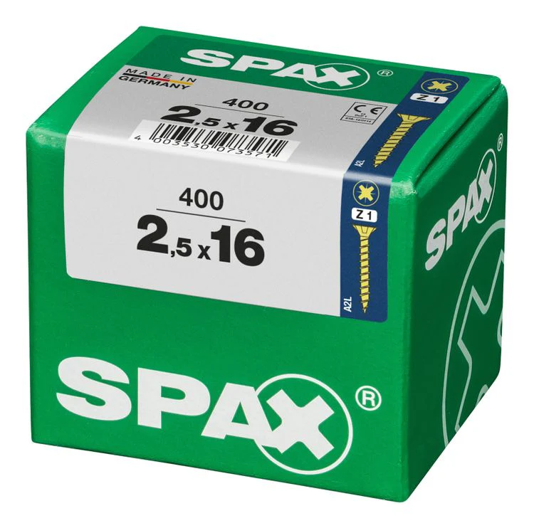 Spax schroef pozidrive verzinkt 2,5x16mm 400st - Image 2